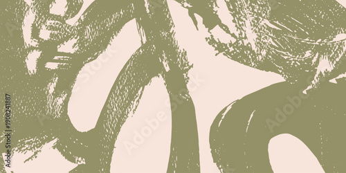 Vector brush stroke banner grainy texture hand drawn. Grunge template with squiggles or expressive brush strokes. Vector banner ESP 10