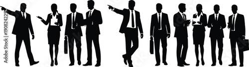 A diverse silhouette of city people, men and women of varying ages, walking and casually interacting in an urban setting, creating a sense of a bustling crowd