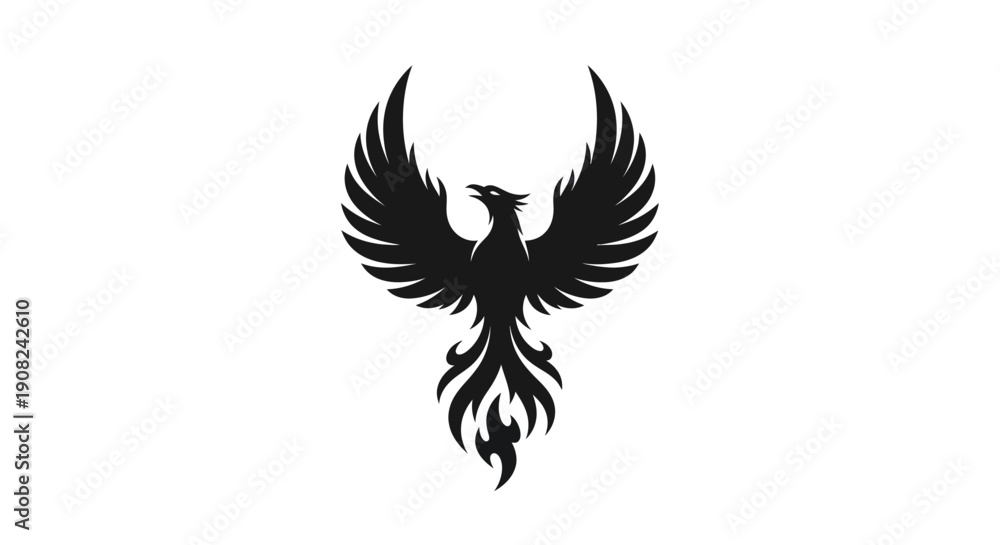 Obraz premium Phoenix symbol on white background