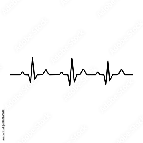 A realistic representation of a heart rate monitor graph showing a healthy heartbeat rhythm on a white background, suitable for medical and health-related content
