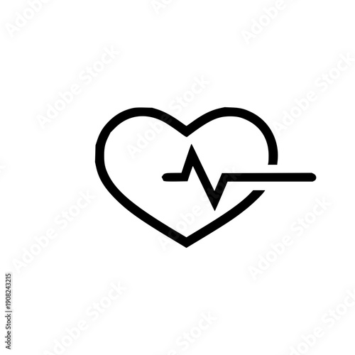 Abstract representation of a heart with a cardiogram pulse line, symbolizing health and life