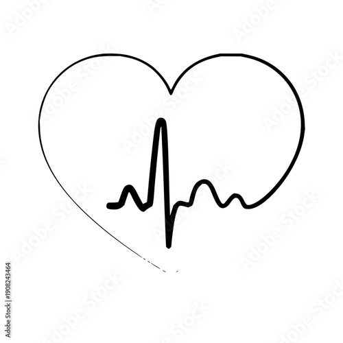 Heartbeat EKG Line Illustration - A Symbol of Life, Health, and Medical Care