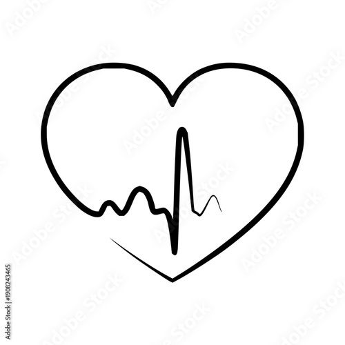 An illustrative graphic representing the rhythmic vital signs of a healthy human heart, symbolizing life, medical care, and overall wellness