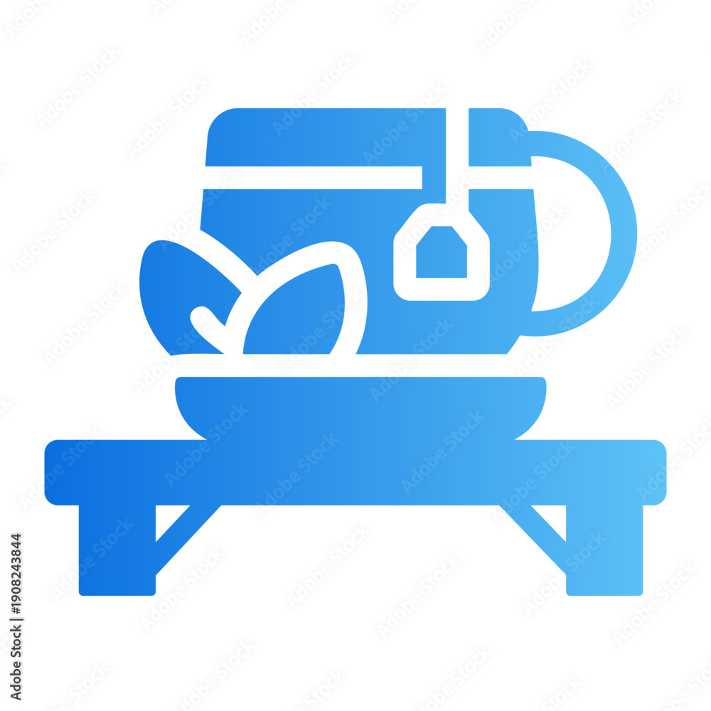 Fototapeta premium Herbal tea Line Gradient Icon