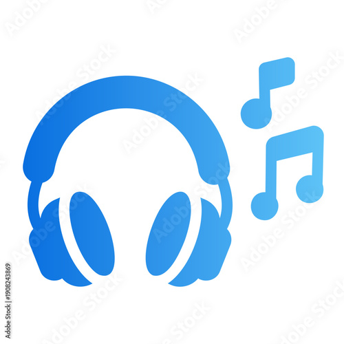 Music headphone Line Gradient Icon