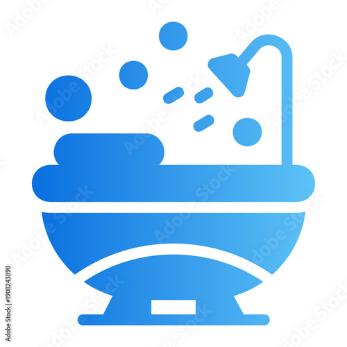 Relaxing bubble bath Line Gradient Icon