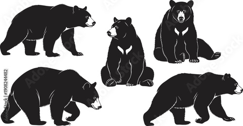 Black silhouettes of two women and one man sitting in chairs reading books and having a group discussion isolated on white background for education