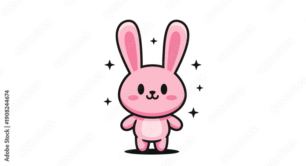 Obraz premium Pink bunny character illustration