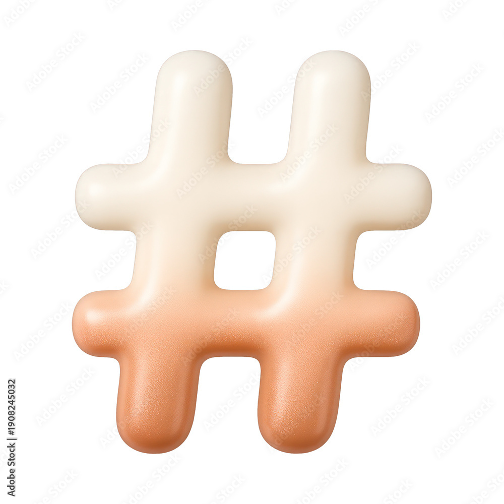 Obraz premium PNG Gradient hashtag symbol illustration.