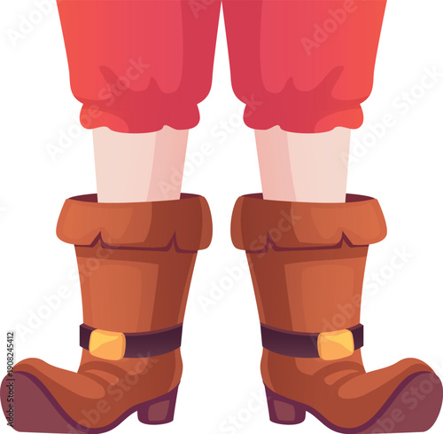 Fantasy gnome boots. Fairy legs cartoon icon