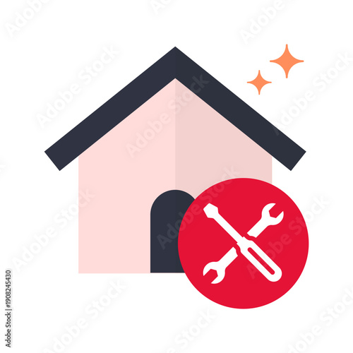 General home repair maintenance service with house flat icon
