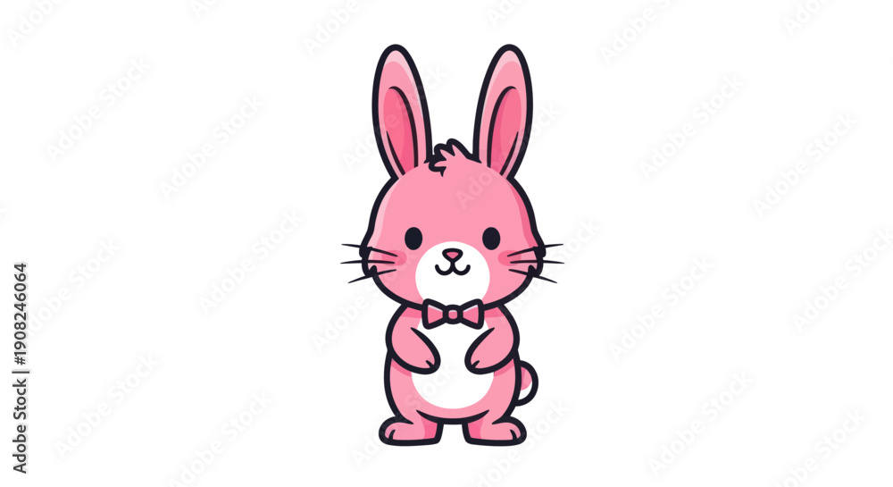 Obraz premium Pink cartoon bunny illustration