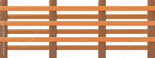 Farm barrier. Protection cartoon border with horizontal board