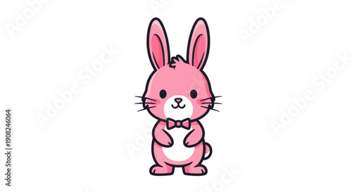 Pink cartoon bunny illustration