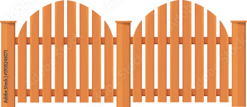 Rural plank fence cartoon yard barrier protection
