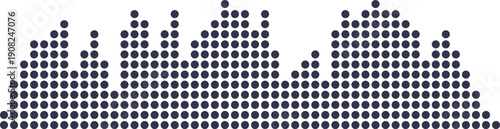 Dot style equalizer. Stereo track record icon