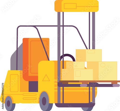 Industrial box stacker. Cargo loader machine icon