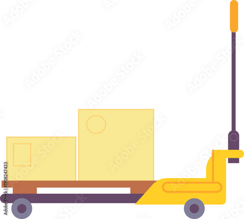 Storage pallet jack color icon. Cargo moving machine