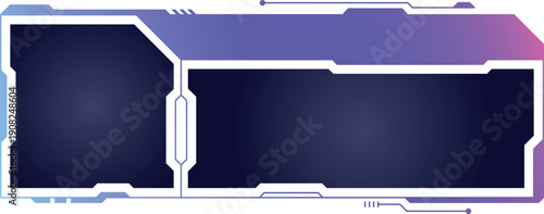 Neon game window interface in cyberpunk ui style