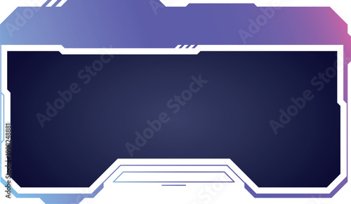 Futuristic virtual window. Neon frame empty template