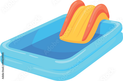 Water slide. Pool park summer attraction cartoon icon