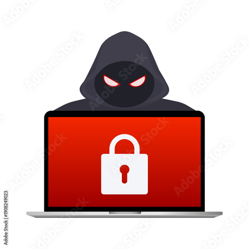 Ransomware Lock Screen Warning. Vector illustration.