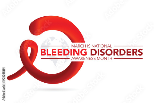 National Bleeding Disorders awareness month is observed every year in March. Holiday, poster, card and background vector illustration design.
