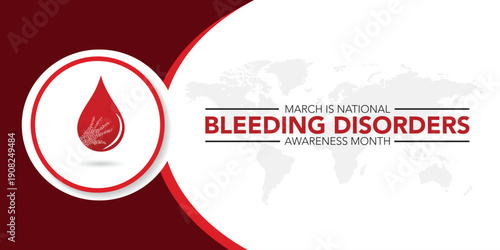 National Bleeding Disorders awareness month is observed every year in March. Holiday, poster, card and background vector illustration design.

