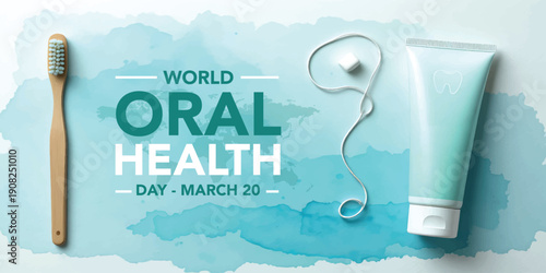 Vector Illustration World Oral Health Day, celebrated on March 20 each year, and launches a year long campaign dedicated to raising global awareness of the issues around oral health and, oral hygiene