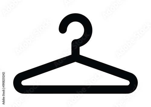 Black vector clothes hanger designed in simplistic and minimalist style
