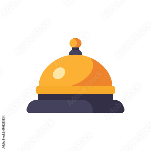 service bell, hotel reception call, front desk notification, colorful vector flat style illustration
