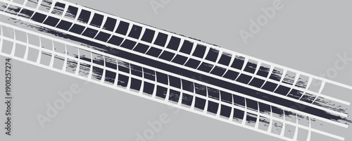 black tire marks on road, black rubber tire marks and tread marks, tire trace track wheels texture and background,