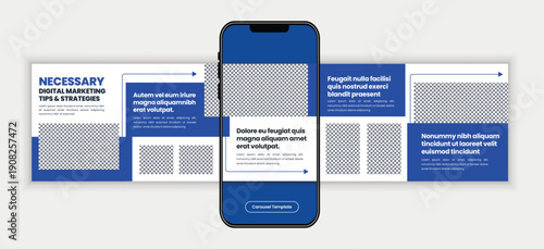 Digital Marketing Agency Social Media Carousel Post Design Template for Corporate, SaaS, and Business Growth Strategy