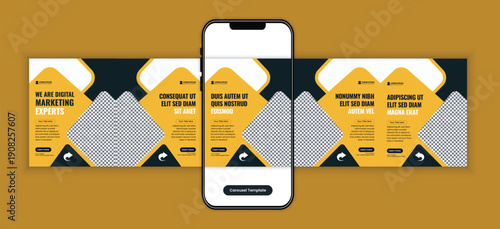 Digital Marketing Agency Social Media Carousel Post Design Template for Corporate, SaaS, and Business Growth Strategy