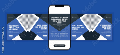 Digital Marketing Agency Social Media Carousel Post Design Template for Corporate, SaaS, and Business Growth Strategy