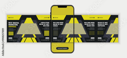 Digital Marketing Agency Social Media Carousel Post Design Template for Corporate, SaaS, and Business Growth Strategy