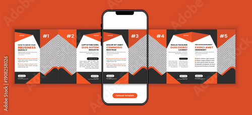 Digital Marketing Agency Social Media Carousel Post Design Template for Corporate, SaaS, and Business Growth Strategy
