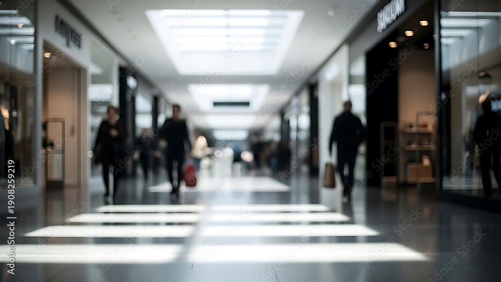 custom made wallpaper toronto digitalBlurry interior shot of a shopping mall, with shoppers walking down a long, sunlit corridor