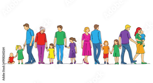 Diverse group of people of different ages and ethnicities standing together.