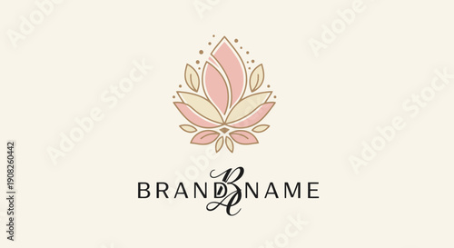 Elegant floral logo design with brand name text.