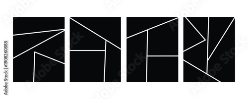 Set of collage grid manga comic storyboard layout panel Cartoon Style Frame blank template. 