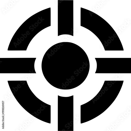 Target Icon: A minimalist, high-contrast target icon, a symbol of precision and focus. Perfectly suited for concepts related to strategy and achieving goals.