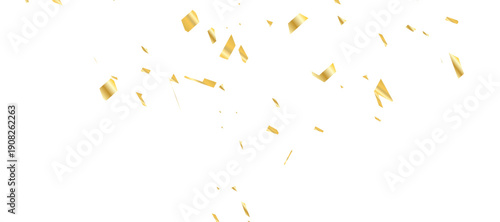 New Year Celebration golden confetti Bright festive tinsel. Birthday party backdrop. overlay vertical social media design element	