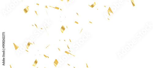 New Year Celebration golden confetti Bright festive tinsel. Birthday party backdrop. overlay vertical social media design element	