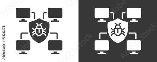 Antivirus Icon Set Vector Collection Isolated In Black And White