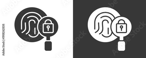 Biometric Identification Icon Set Vector Collection Isolated In Black And White