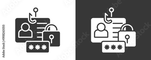 Identity Theft Icon Set Vector Collection Isolated In Black And White