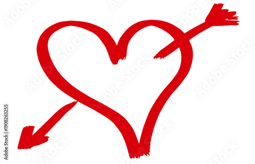 Red Heart Pierced by Arrow