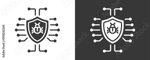 Cyber Threat Icon Set Vector Collection Isolated In Black And White