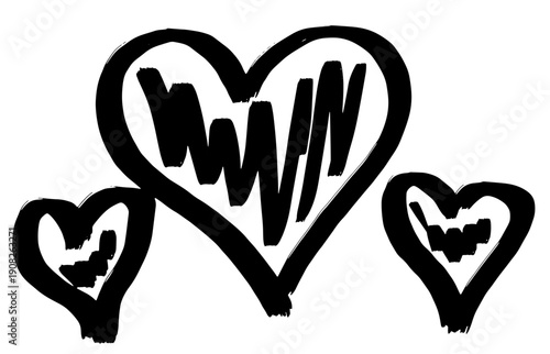 three hearts black